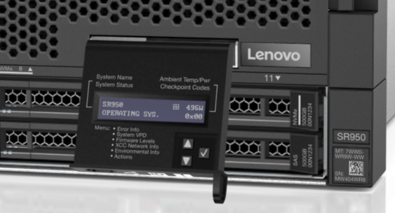 Front operator panel with LCD display