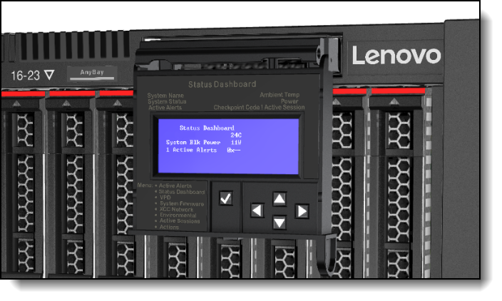 SR860 V2 integrated diagnostics display