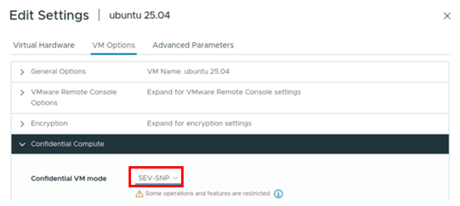 Enable AMD SEV-SNP in VM setting