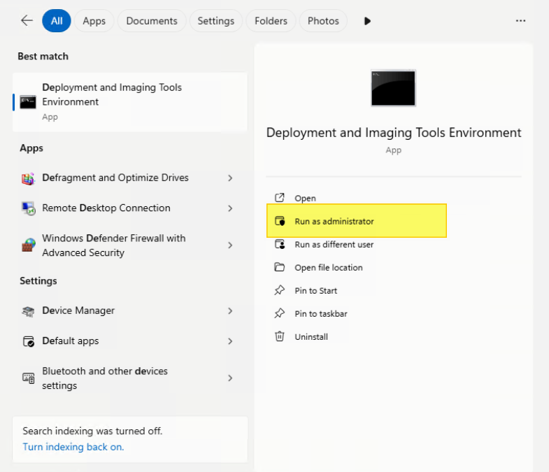 Start Deployment and Imaging Tools Environment