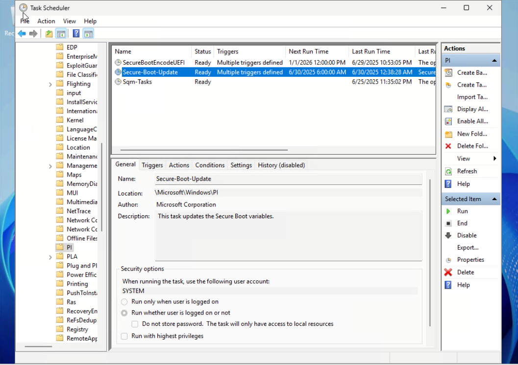 Check the task is created