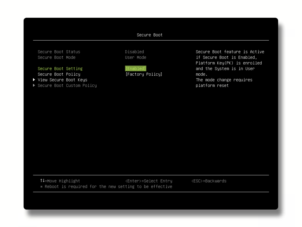 Check if the Secure Boot is enabled