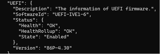 Example of UEFI firmware level