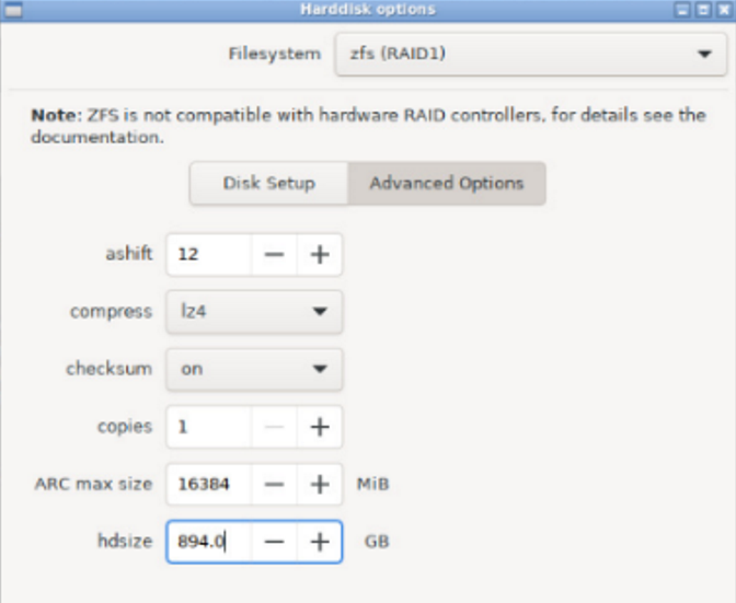 Enable compression with lz4 and configure the ZFS ARC cache
