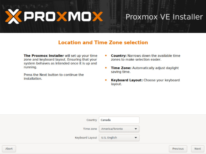Set Location, Time Zone, and Keyboard Layout