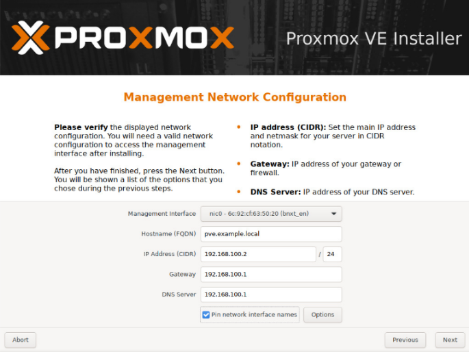 Set the hostname and IP
