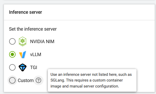 Selecting the inference server